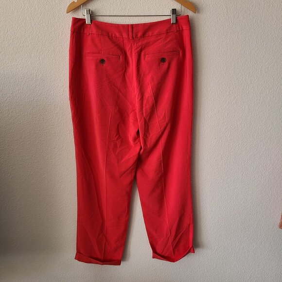 LOFT US Womens Size 8 Salmon Orange Red Tapered Leg Pants Lightweight NEW - Picture 3 of 12